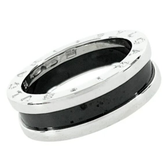 BVLGARI B zero1 Save The Children Black Ring size US6.75 EU54 Silver 925 Auth